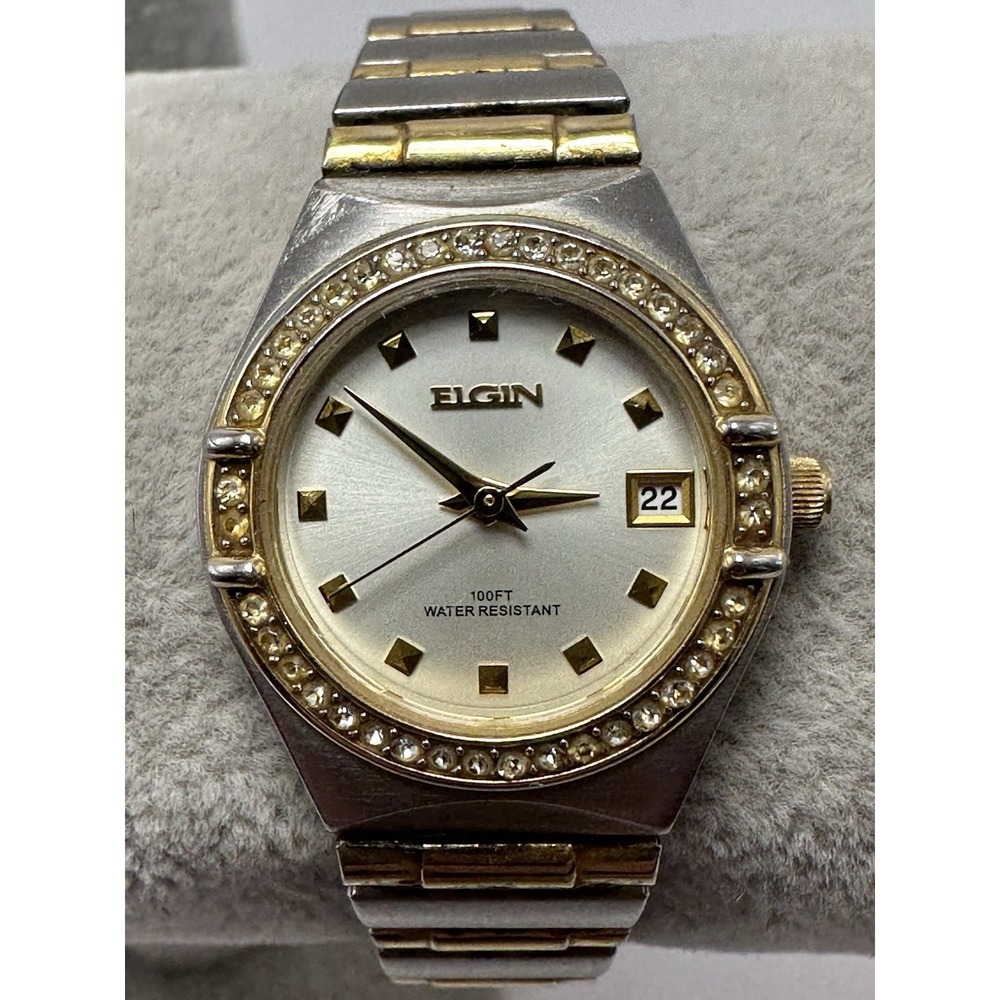 Elgin EG180 New Battery‎ Ladies Watch 24MM 6" Stretch Band K45